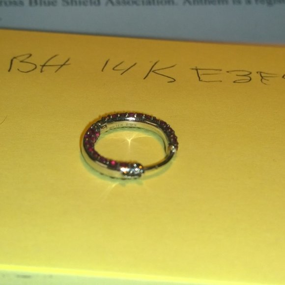 Ruby Hoop Earrings - Picture 2 of 4